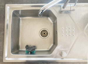 image shows clean sink